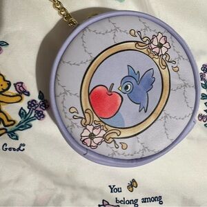 Disney x She Universe Snow White Purple Coin Purse with Bird and Apple Design